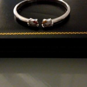 Sanrio Hello kitty sterling silver cz open bangle bracelet